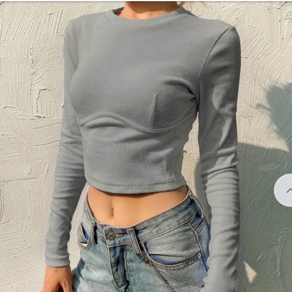 Grey Underwire Crop Top